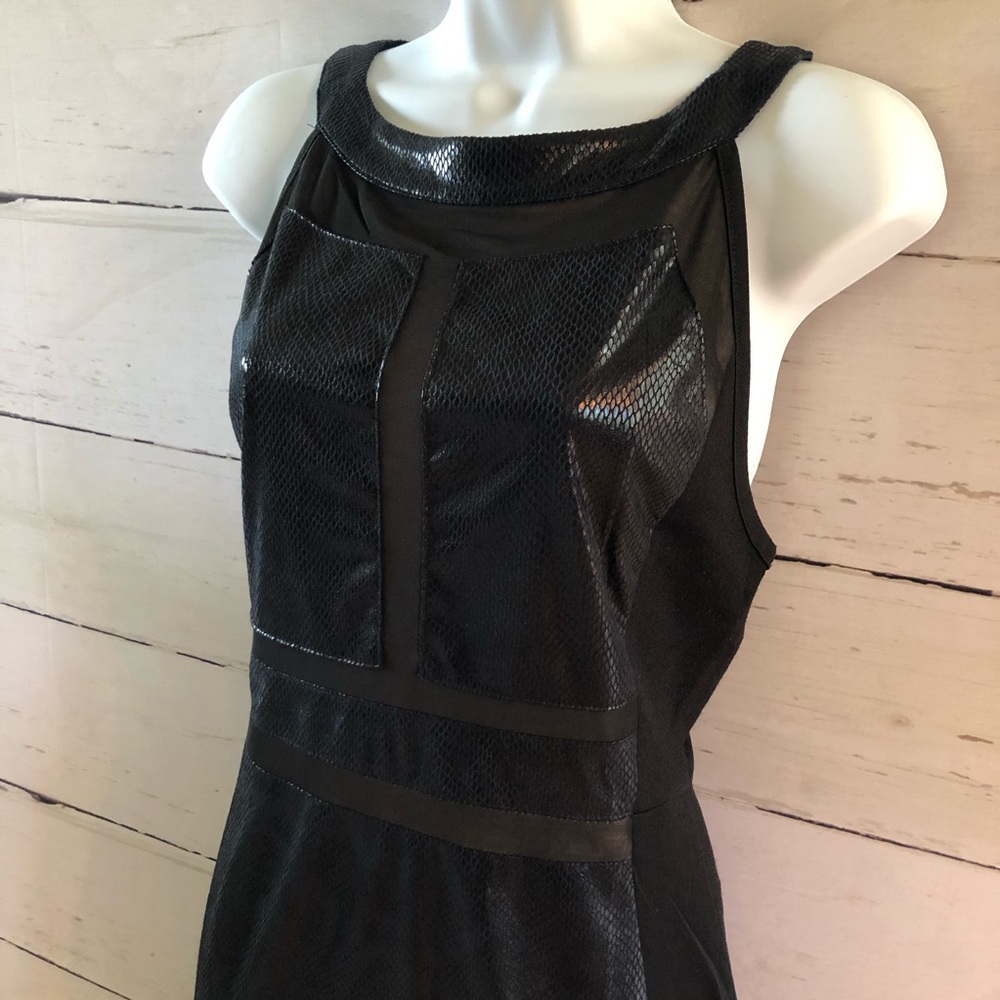 Black Leather Body Con Dress